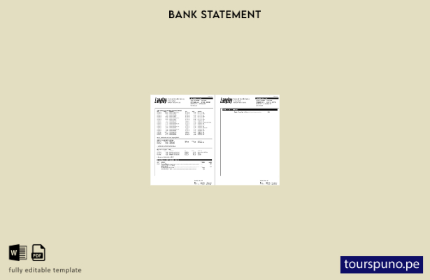 listo para imprimir plantilla de páginas de Word de extracto bancario de Langl 1